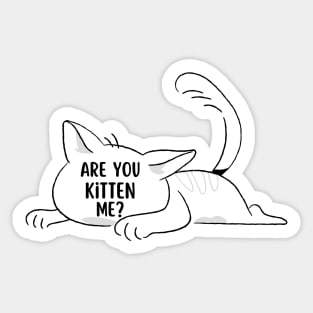 Are you kitten me | Cat lovers gift Sticker